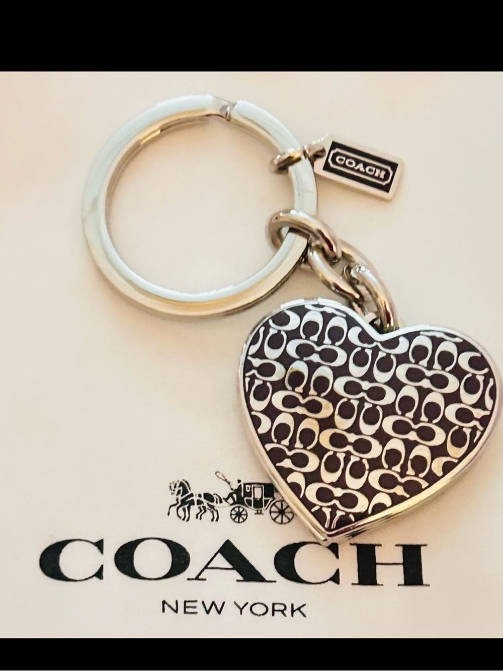 Coach Heart Picture Frame Keychain/ Bag Charm